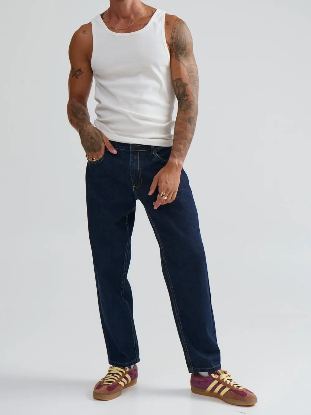 Simple And Daily Comfortable Indigo Denim