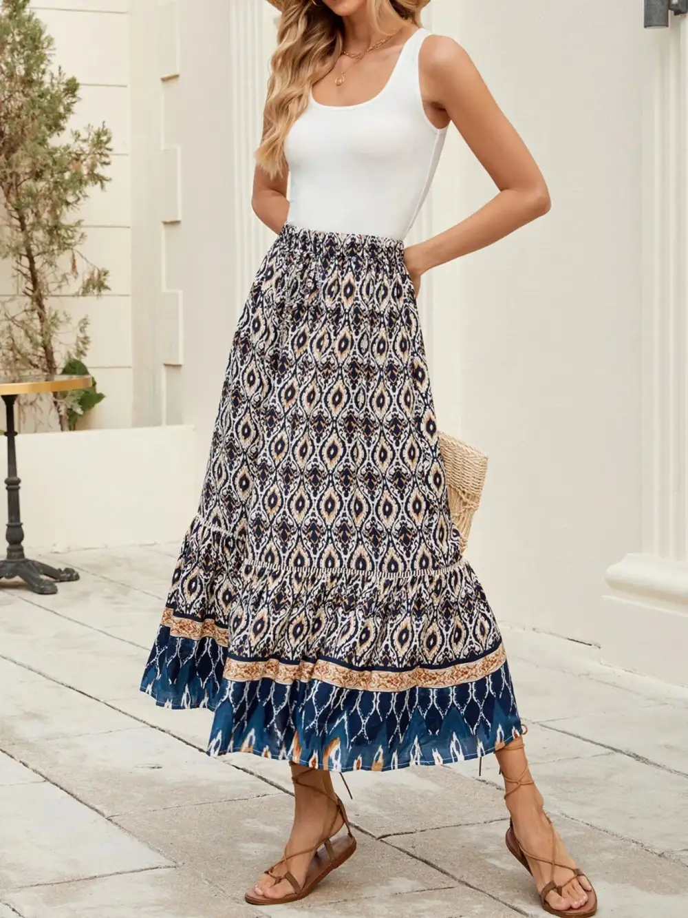 Bohemian Printed Maxi Skirt
