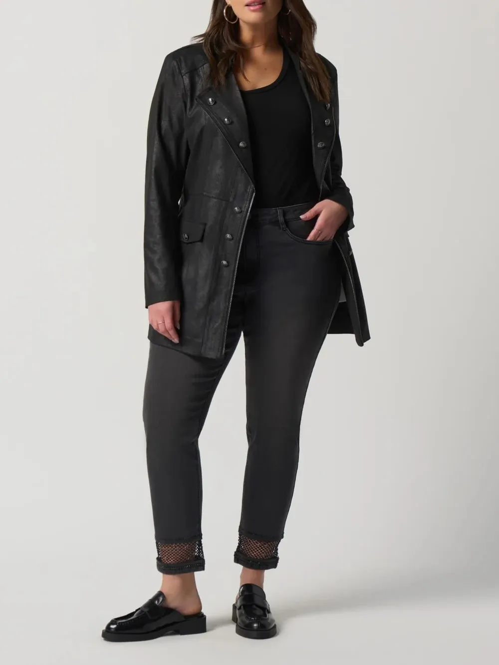 Black Distressed Ankle Jeans