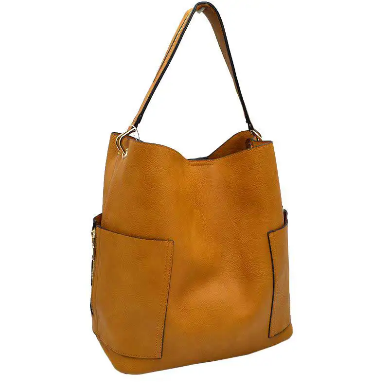 Pocket Bucket Satchel Bag