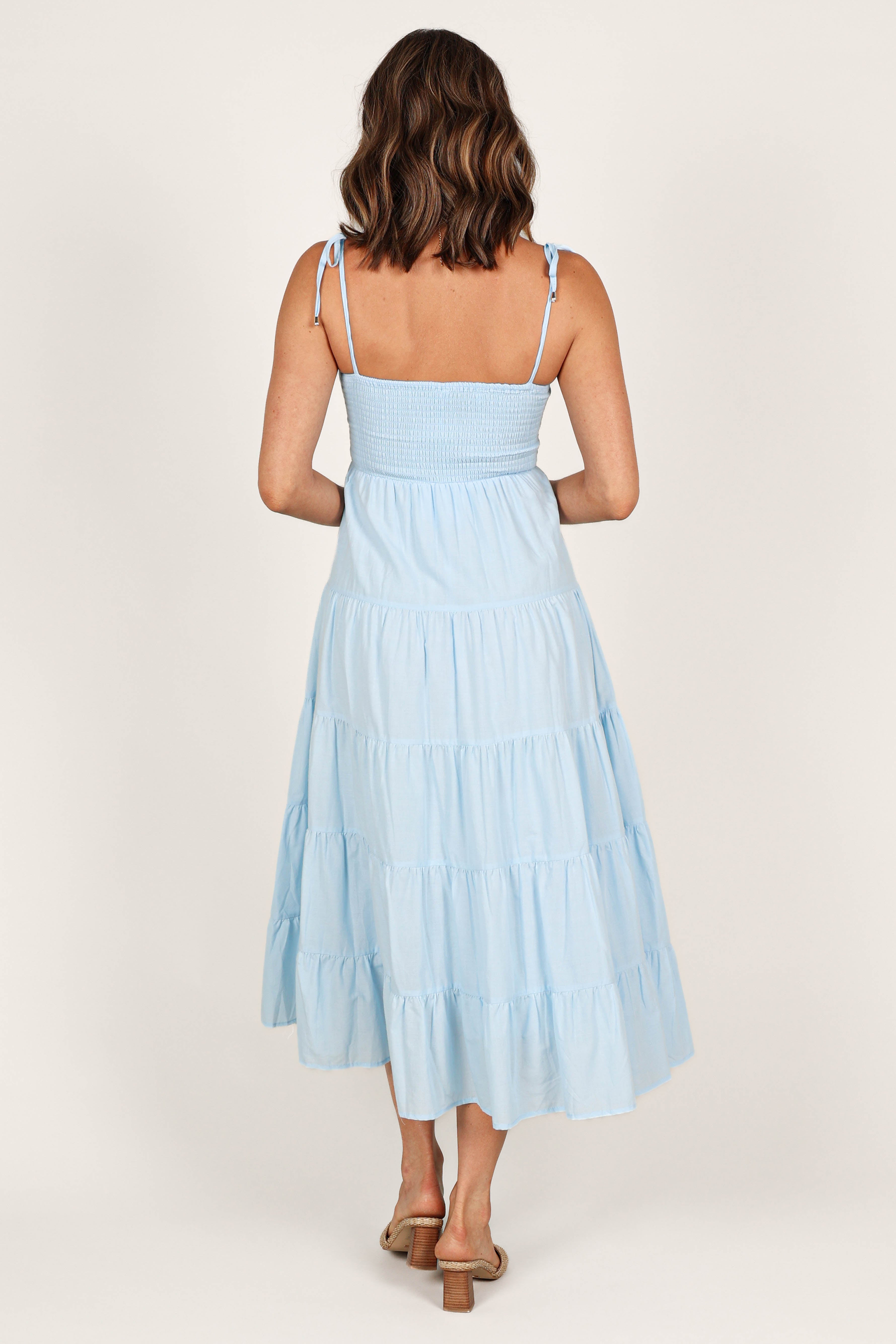 Carrol Shirred Bodice Maxi Dress - Blue