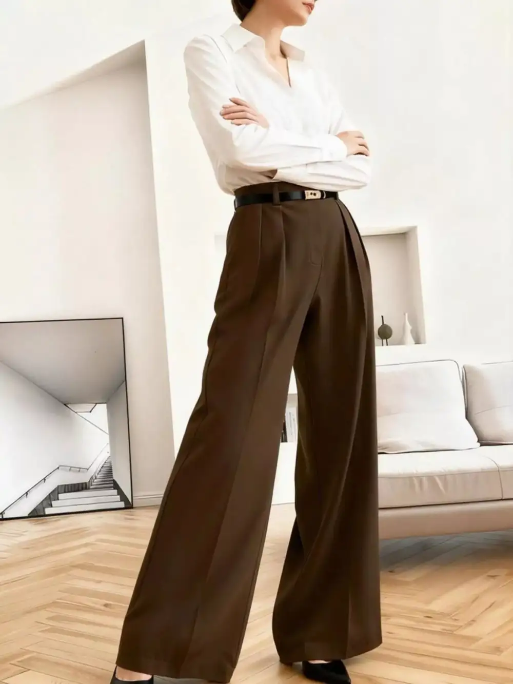 Wide Leg Pleated Pants
