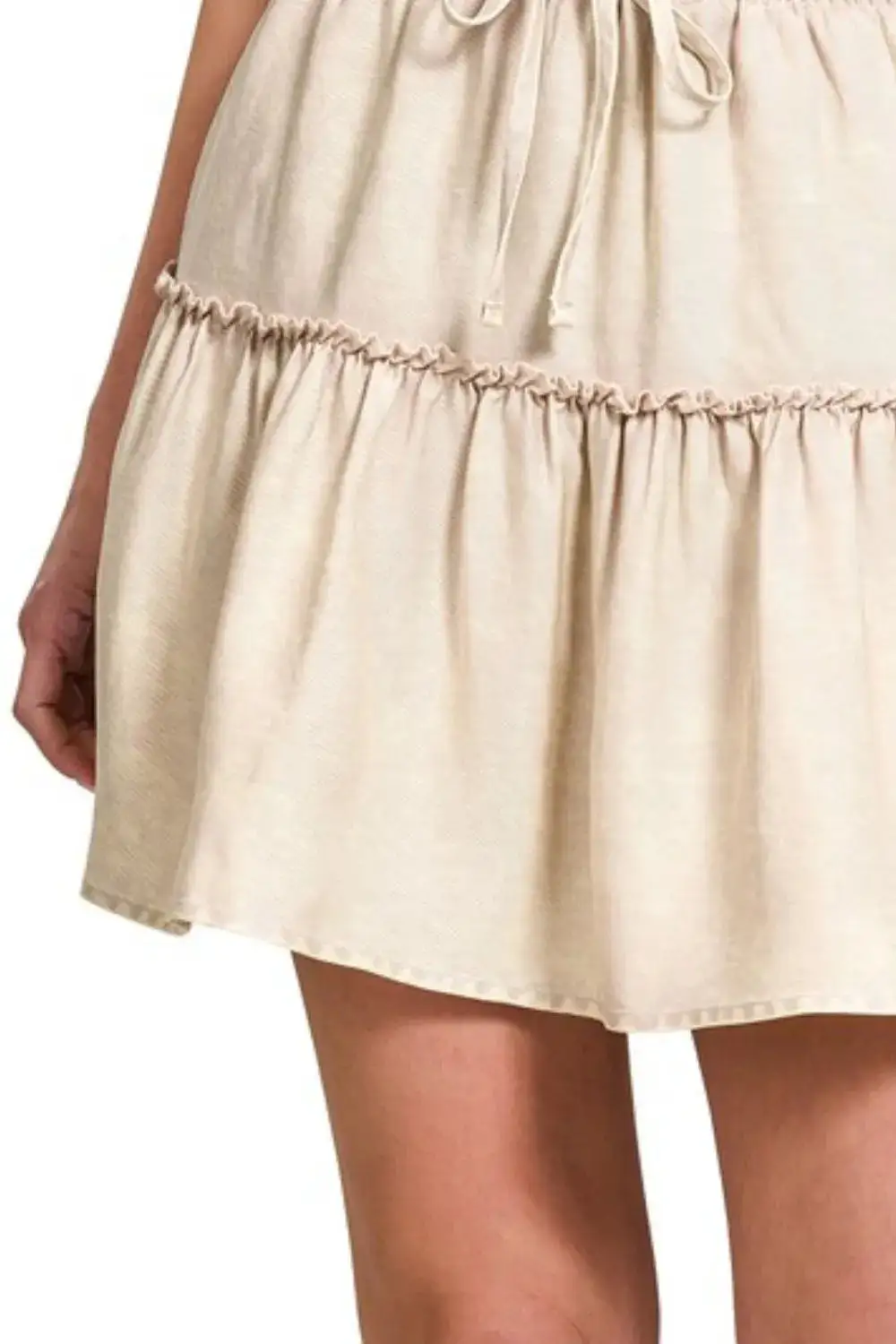 Tiered Tencel Mini Skirt