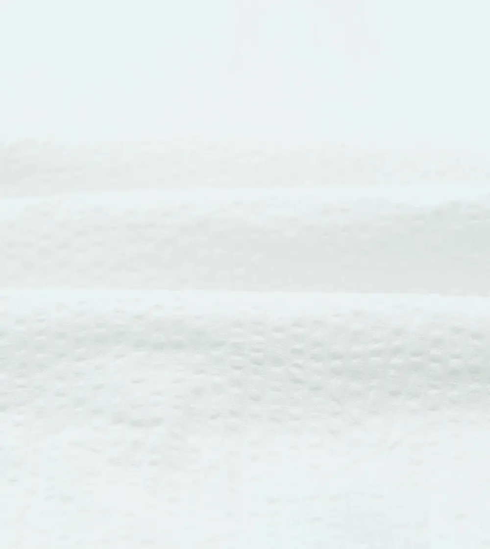 White Cotton-Linen Seersucker Camp Collar Short Sleeve Shirt Casual Style