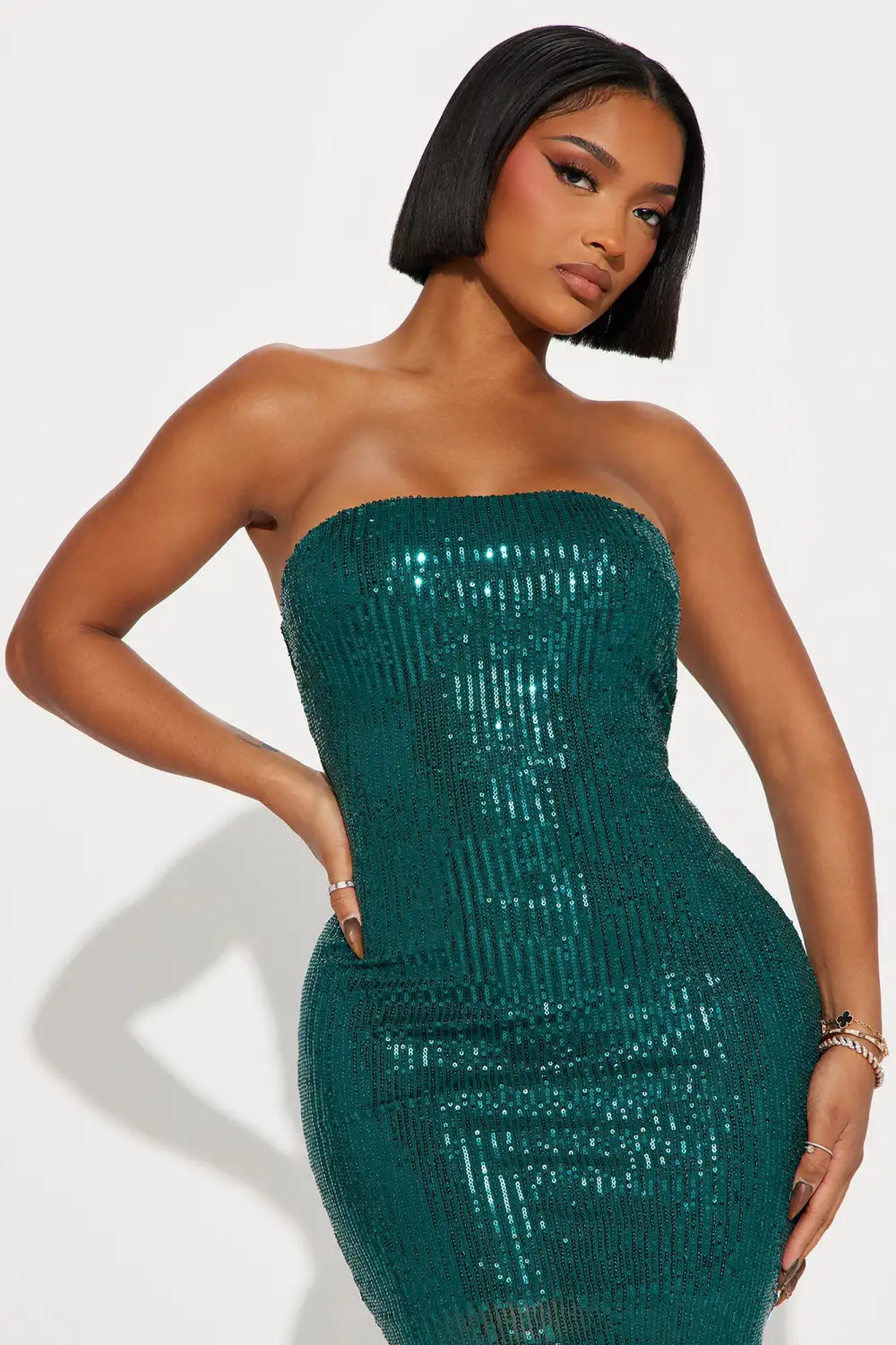 Dani Sequin Micro Mini Dress - Hunter