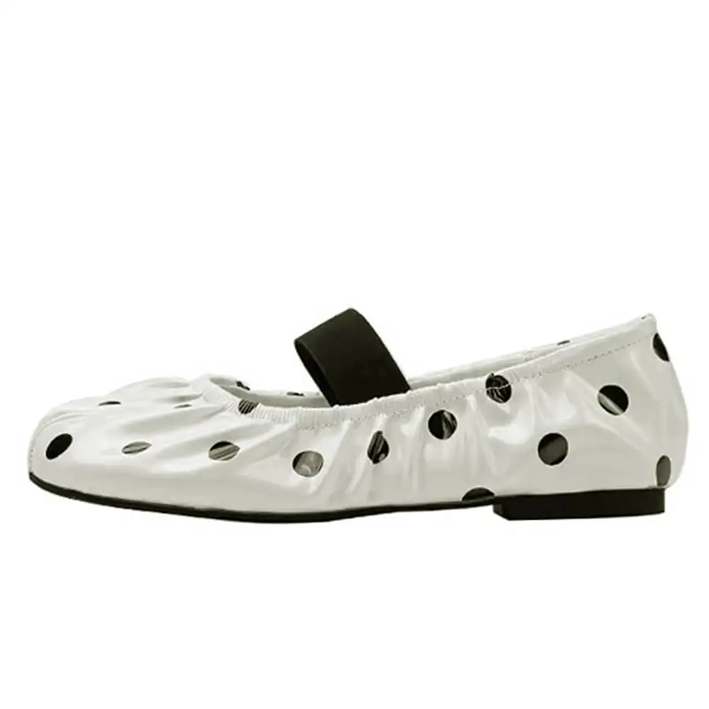 Glossy Polka Dot Tabi Flats