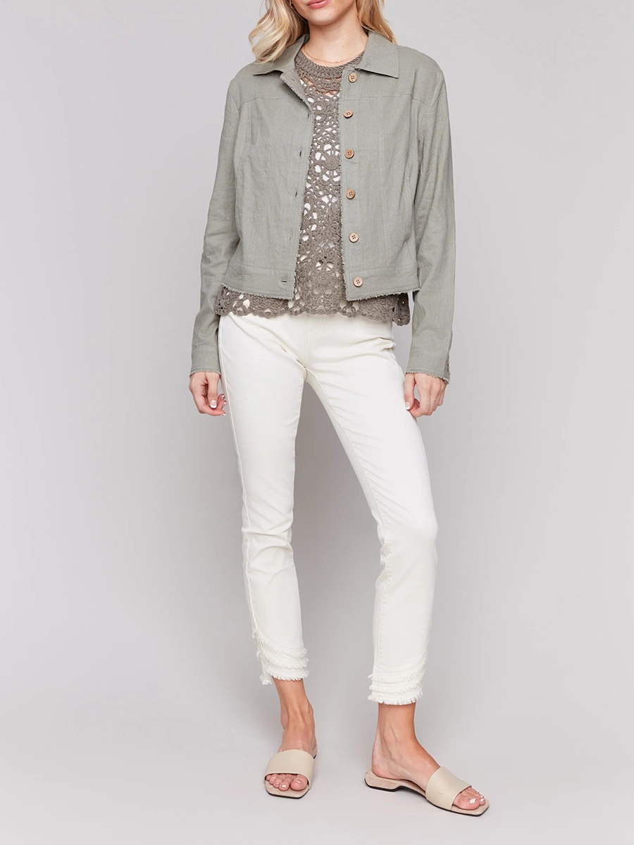 Fashionable And Versatile Linen Blend Women's Jacket