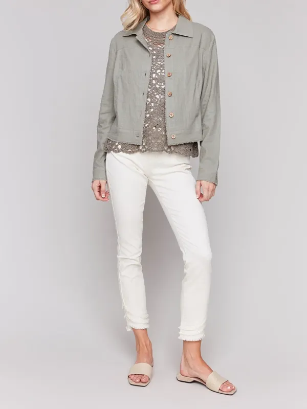 Fashionable And Versatile Linen Blend Women's Jacket