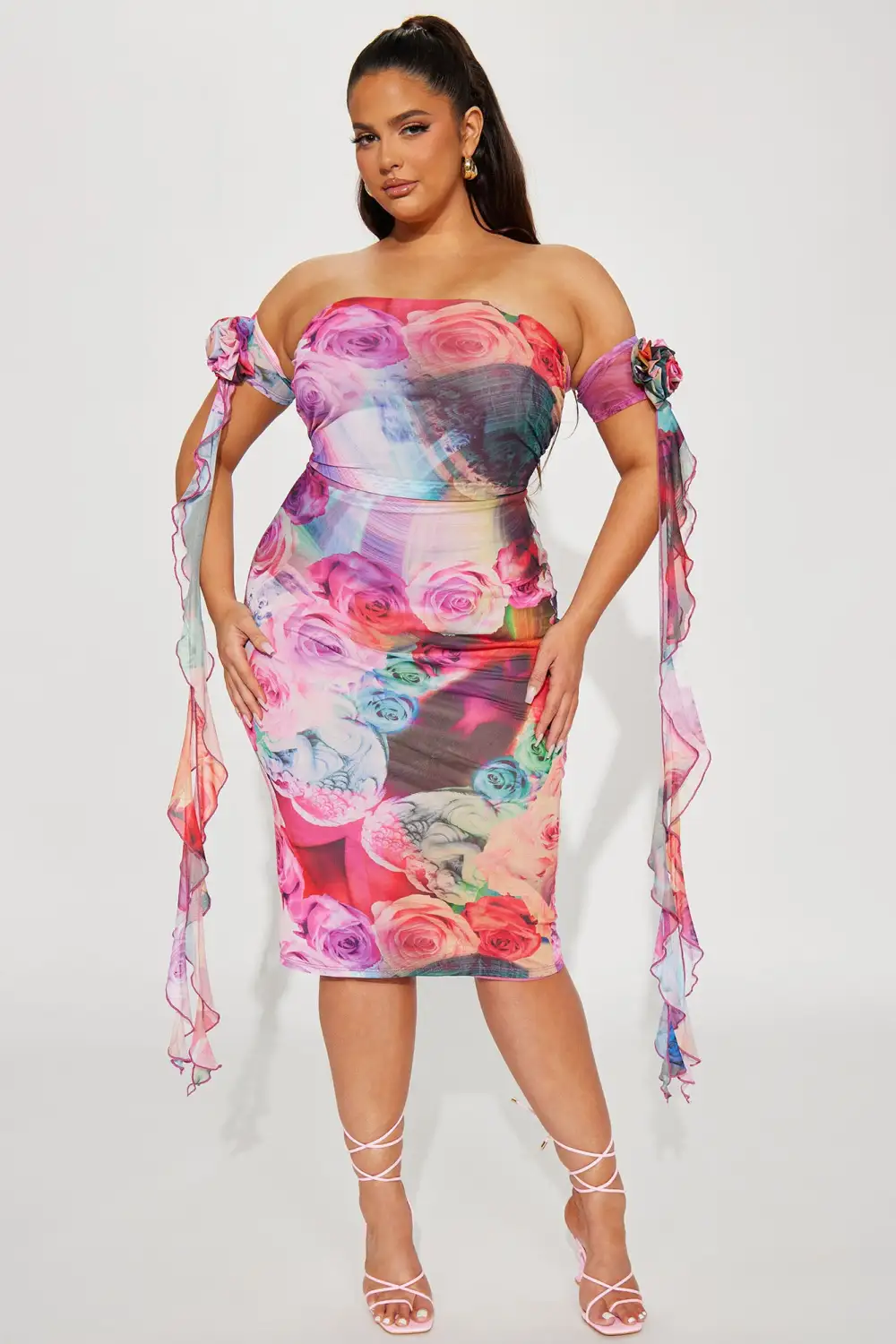 Timeless Crush Mesh Midi Dress - Pink