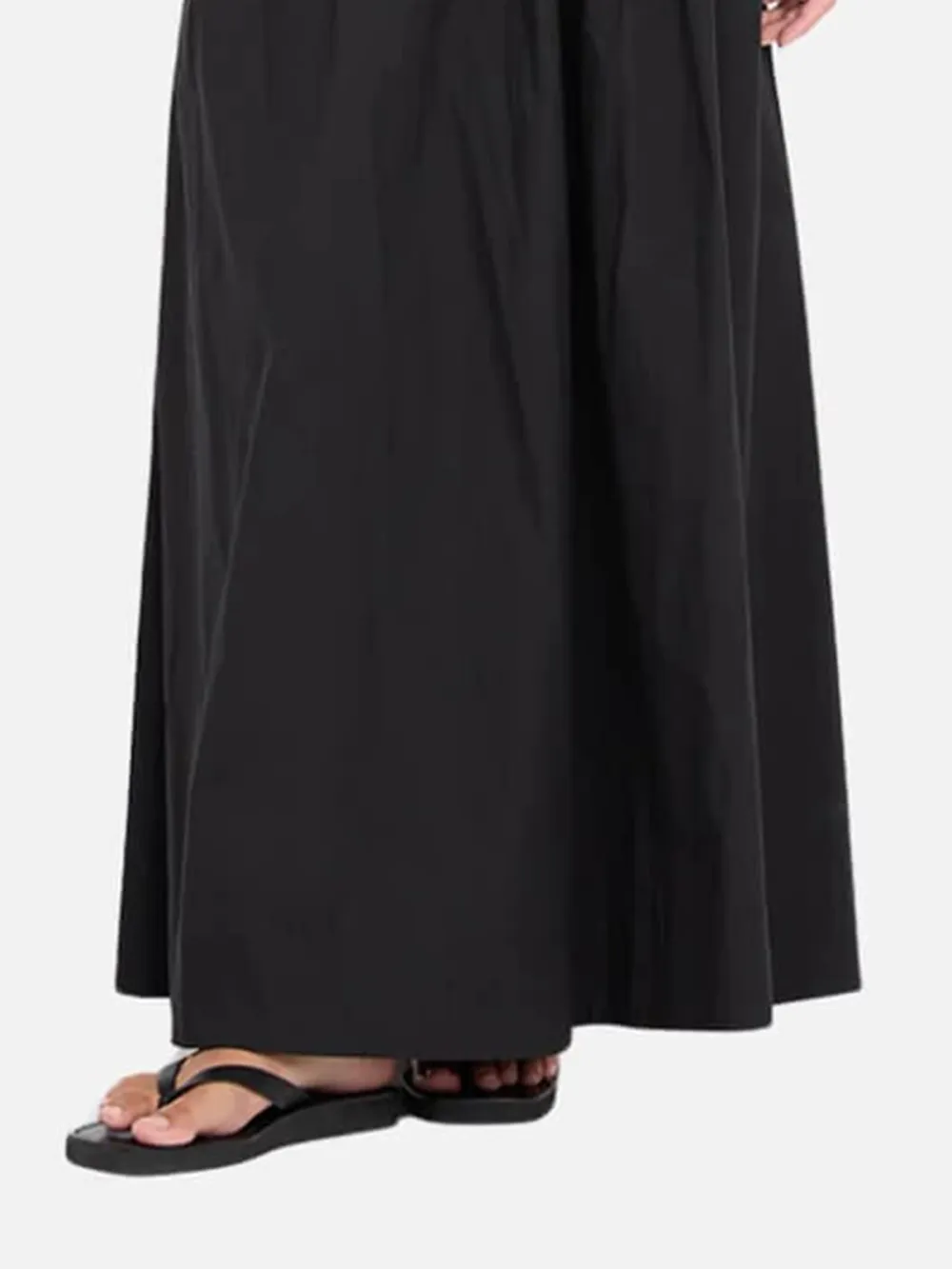 Elasticated Waist Maxi Skirt-Black
