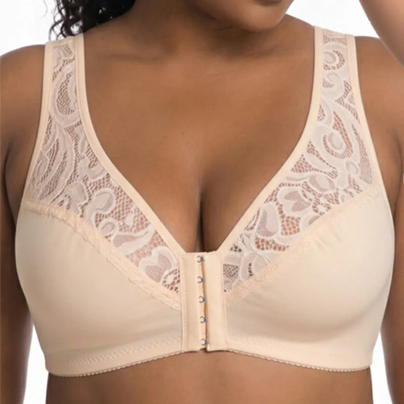 Lace Front Closure Wireless Bra