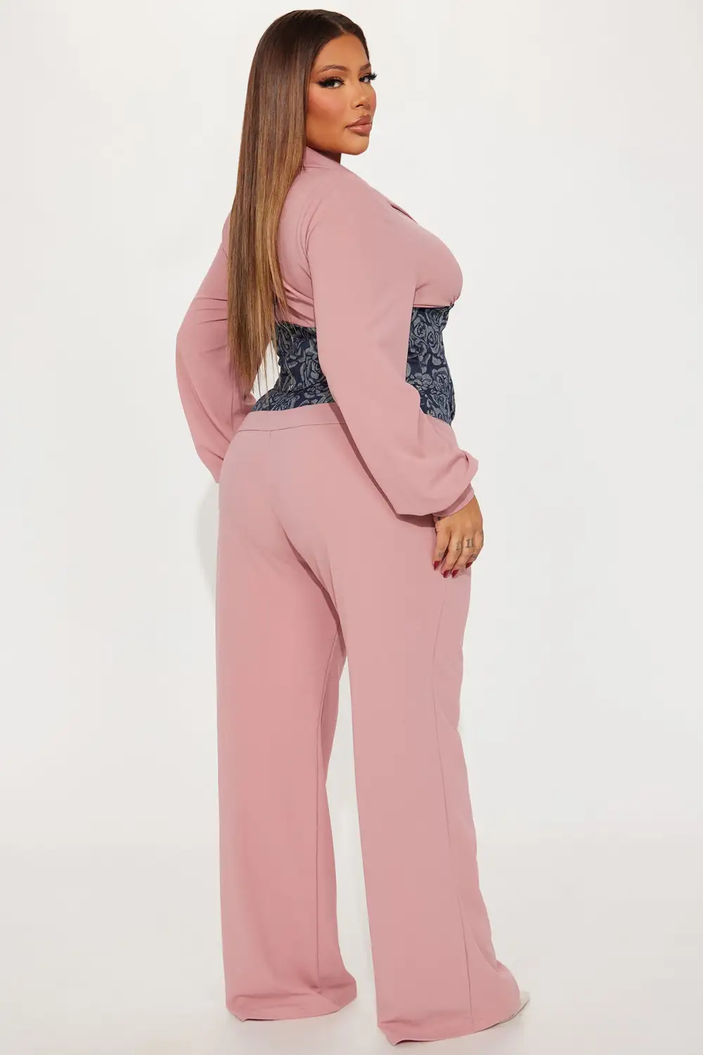 Fiona Blazer Pant Set - Mauve
