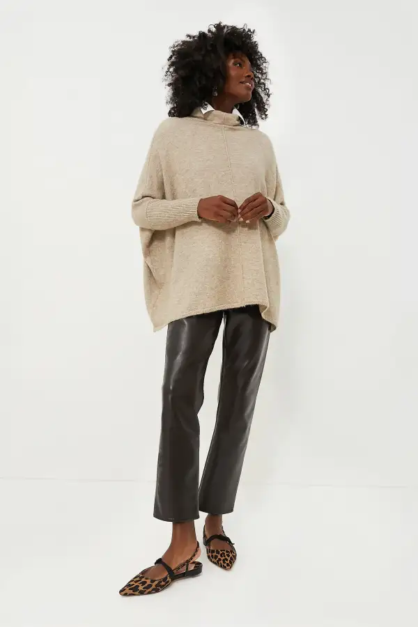 Exclusive Taupe Turtleneck Soft Sweater