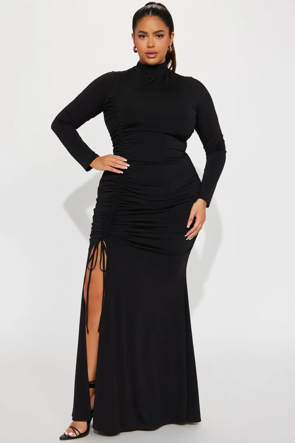 Rachel Ruched Gown - Black