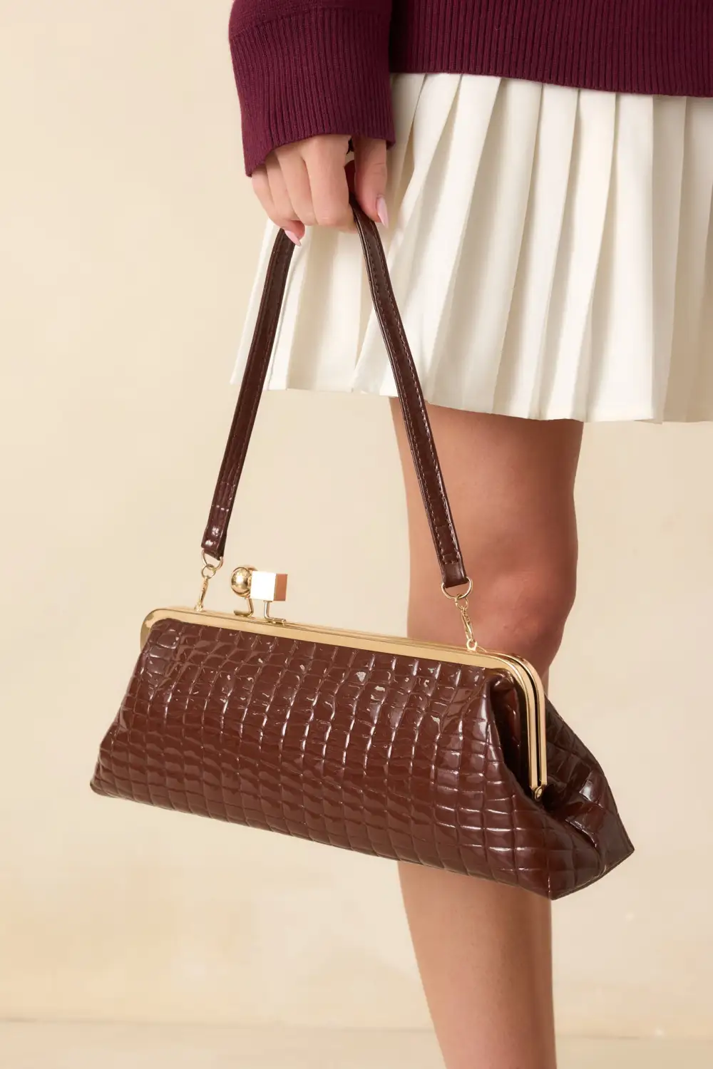 Wearable Faux Leather Leather Handbag
