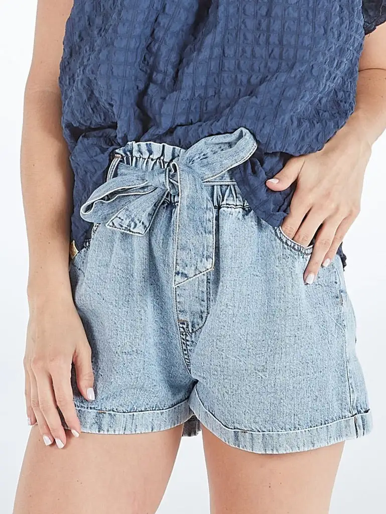 Modern Roomy Cotton Blend Button Detail Casual Shorts