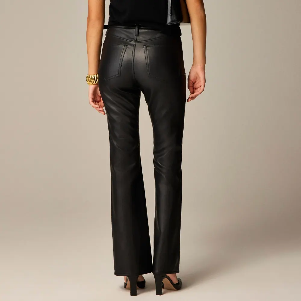 High-Rise Bootcut Pants in Faux Leather