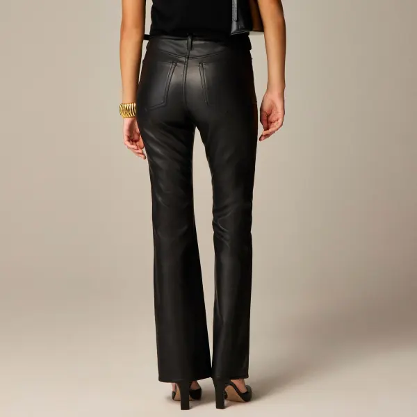 High-Rise Bootcut Pants in Faux Leather