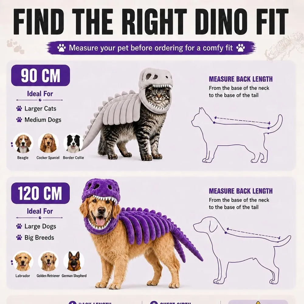 Pet Dinosaur Skeleton Costume
