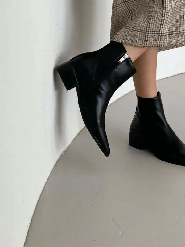 Crisp Relaxed Faux Leather Everyday Boots