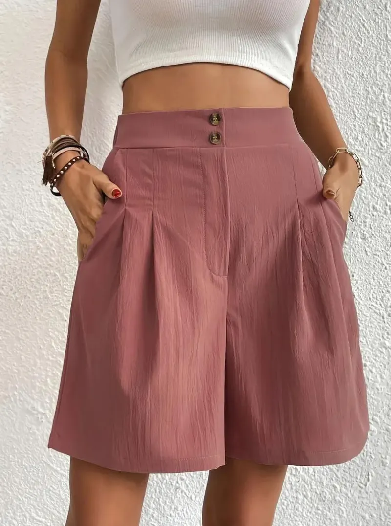 High Waisted Pleated Shorts