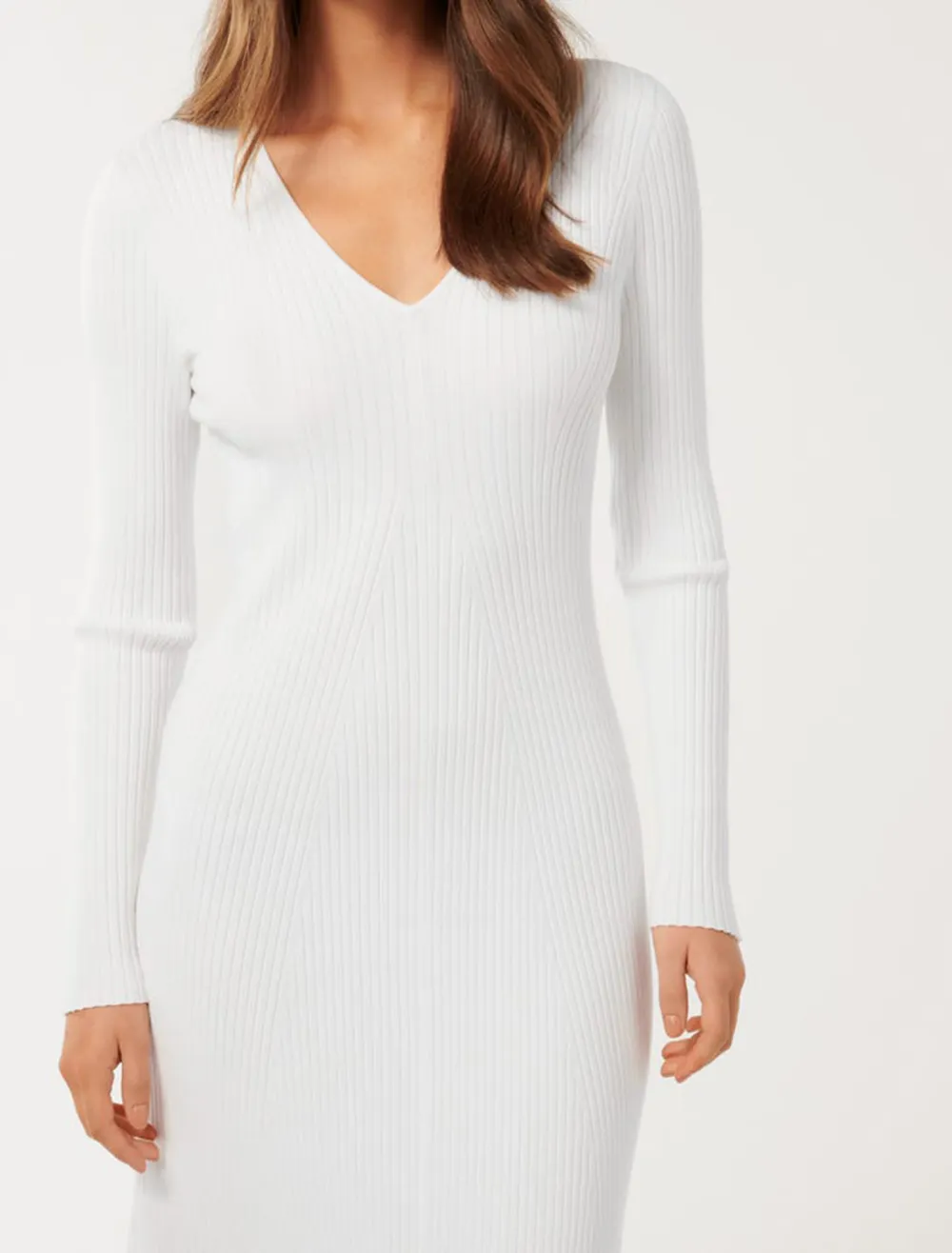 Rib Detail Midi Dress