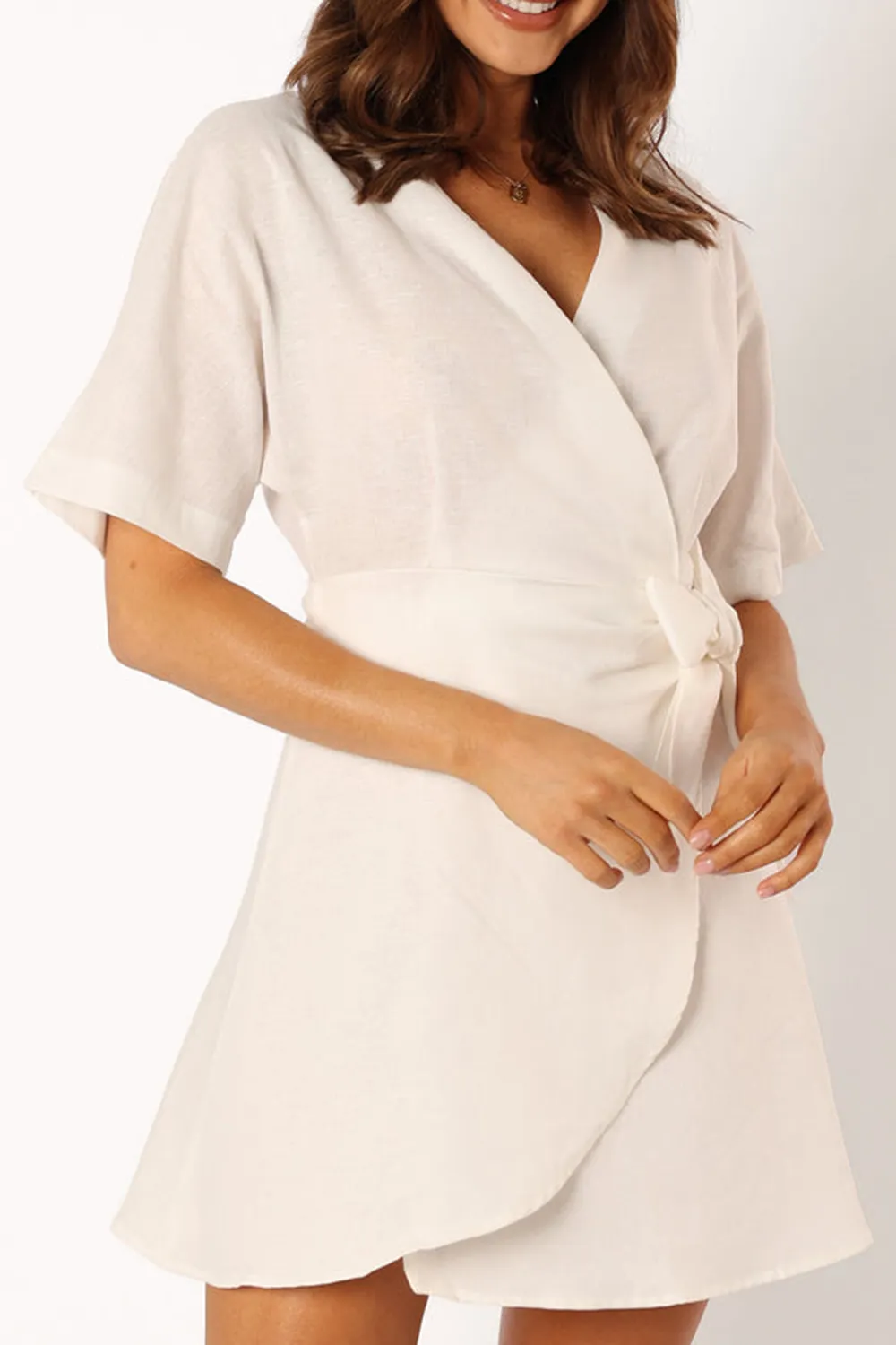 AMELIA WRAP DRESS - WHITE