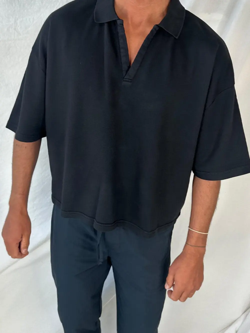 Casual Soft And Comfortable Black Polo Shirt