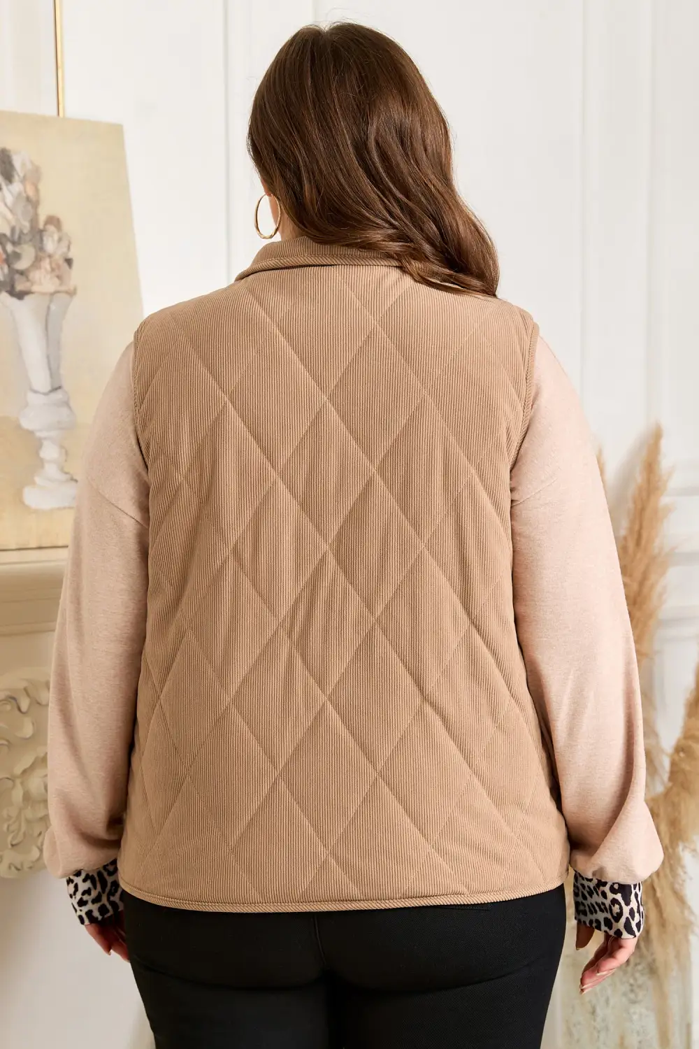 Camel Plus Size Quilted Cord