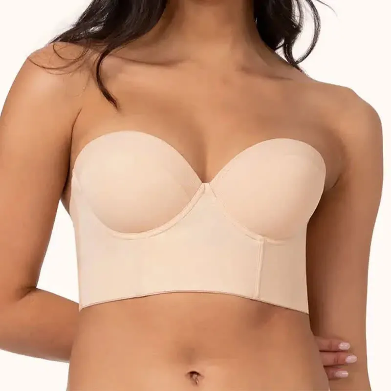 Strapless Convertible Backless Underwire Bra Push Bra