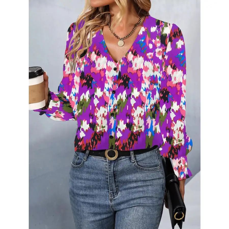 Everyday Button Up Print Button Up Shirt