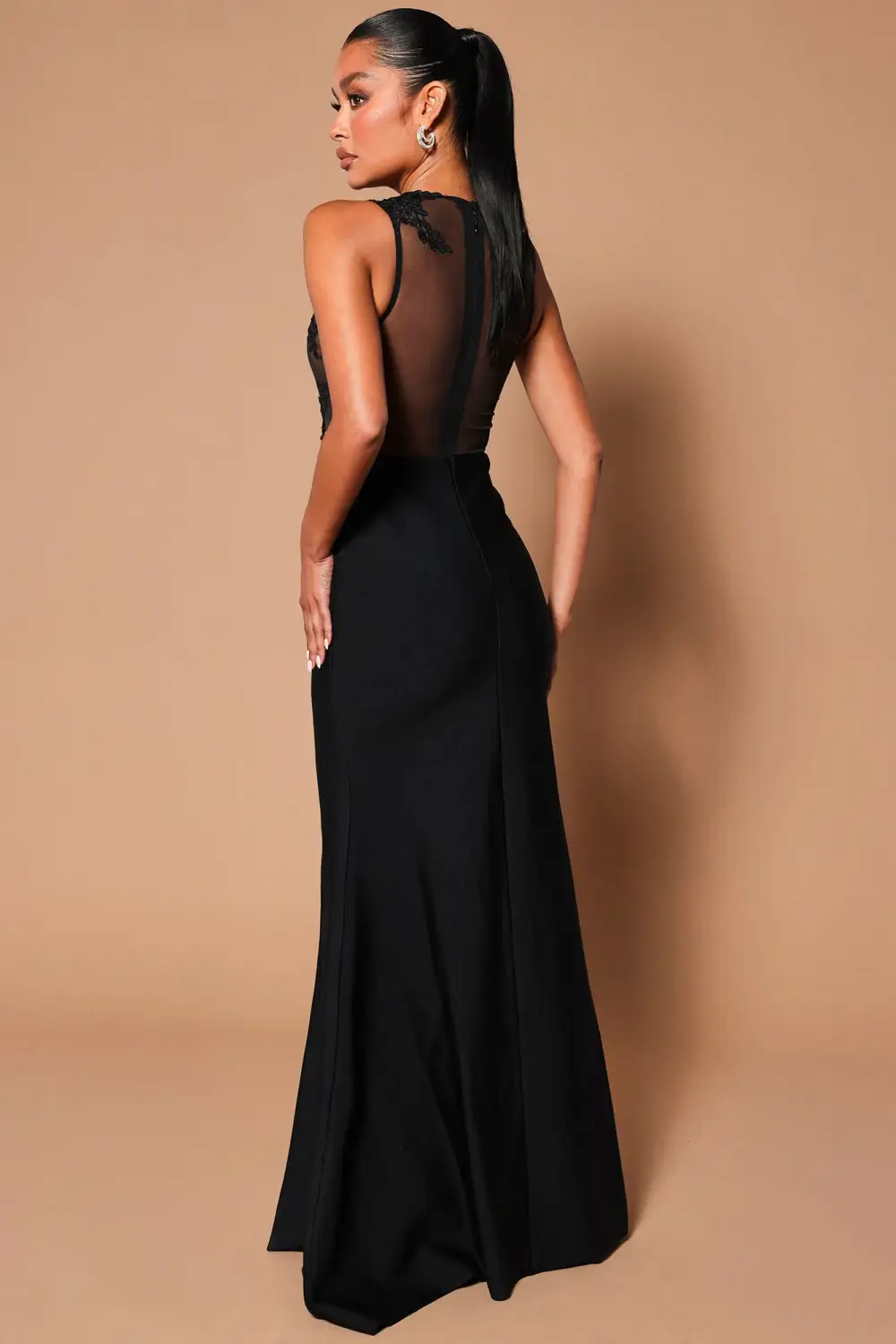 Ivanka Embroidered Maxi Dress - Black