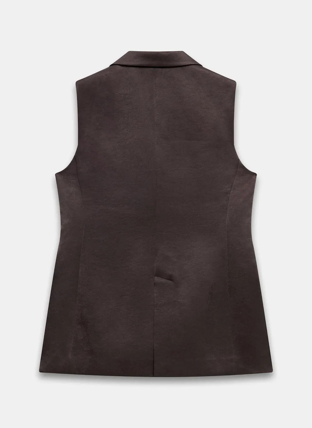 Casual Style Brown Longline Waistcoat