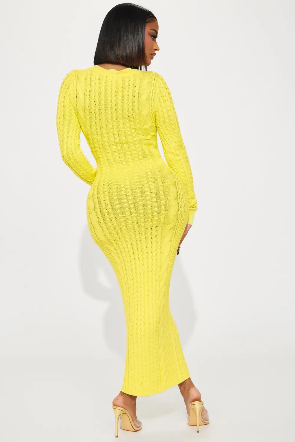 Natalia Sweater Maxi Dress - Yellow
