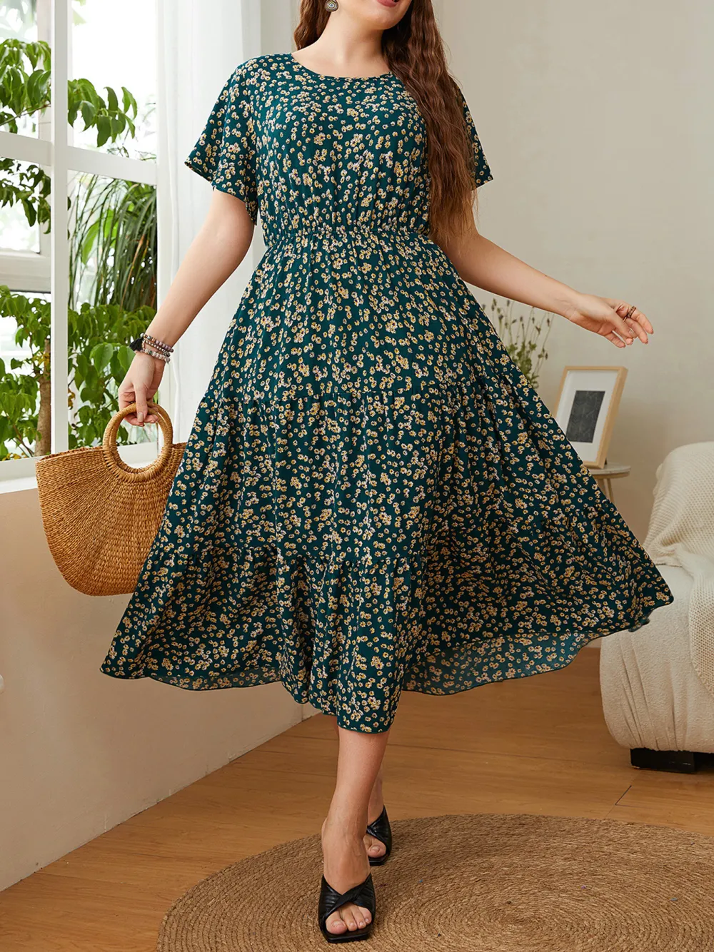 Plus Size Women Printed Dress