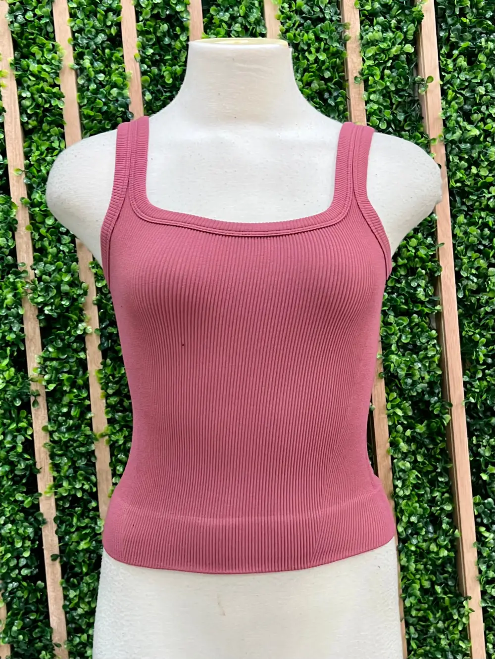 Ribbed Square Neck Top