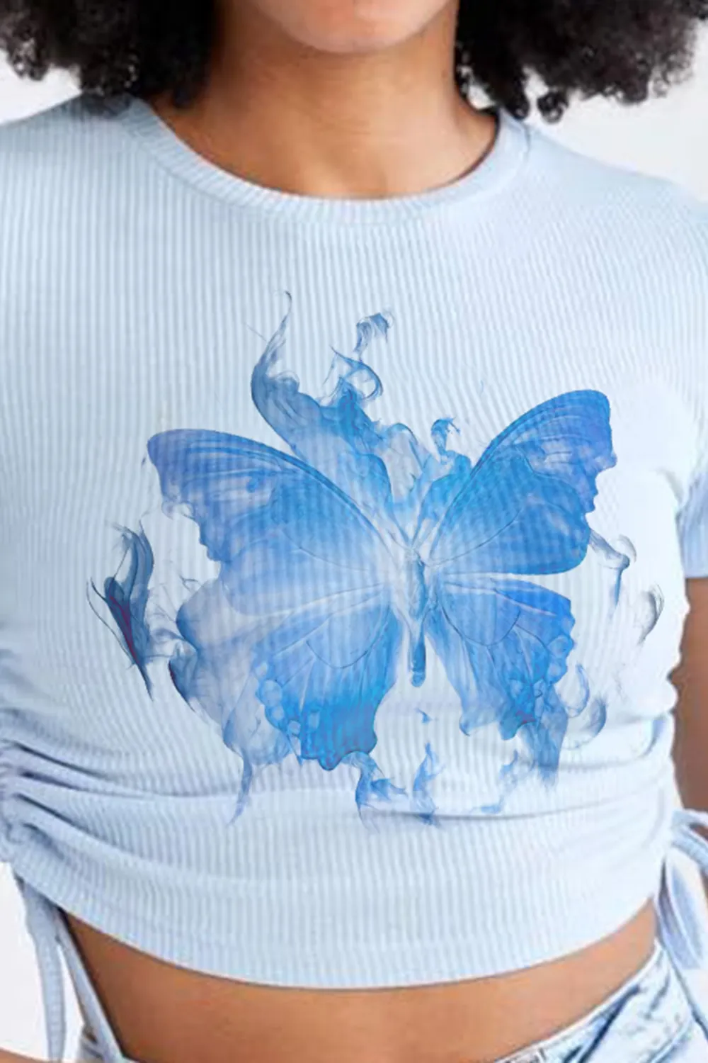 Slim Fit Short Sleeve Mystic Slogan Print Crop T-Shirt