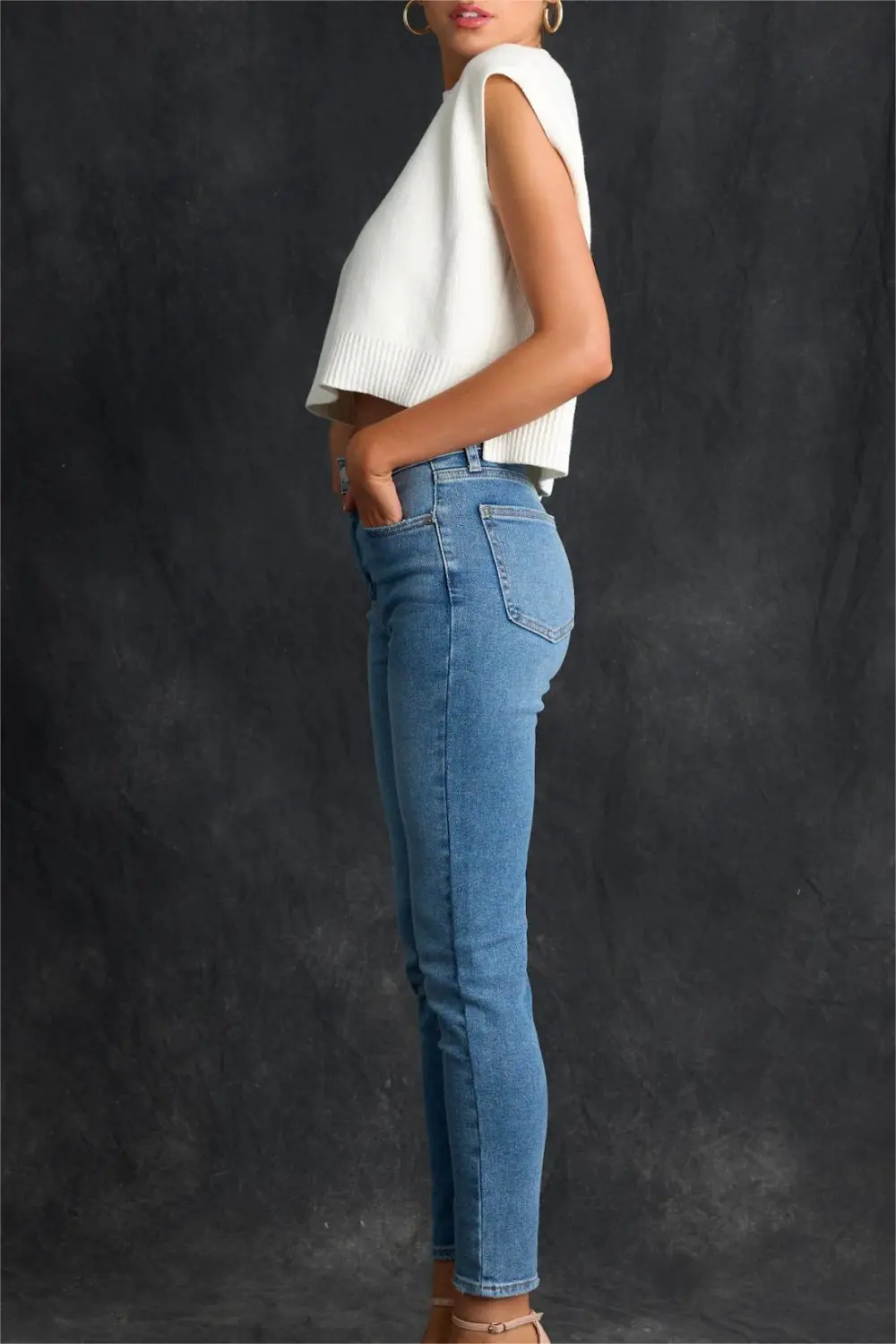 Medium Wash Stretch Skinny Jeans