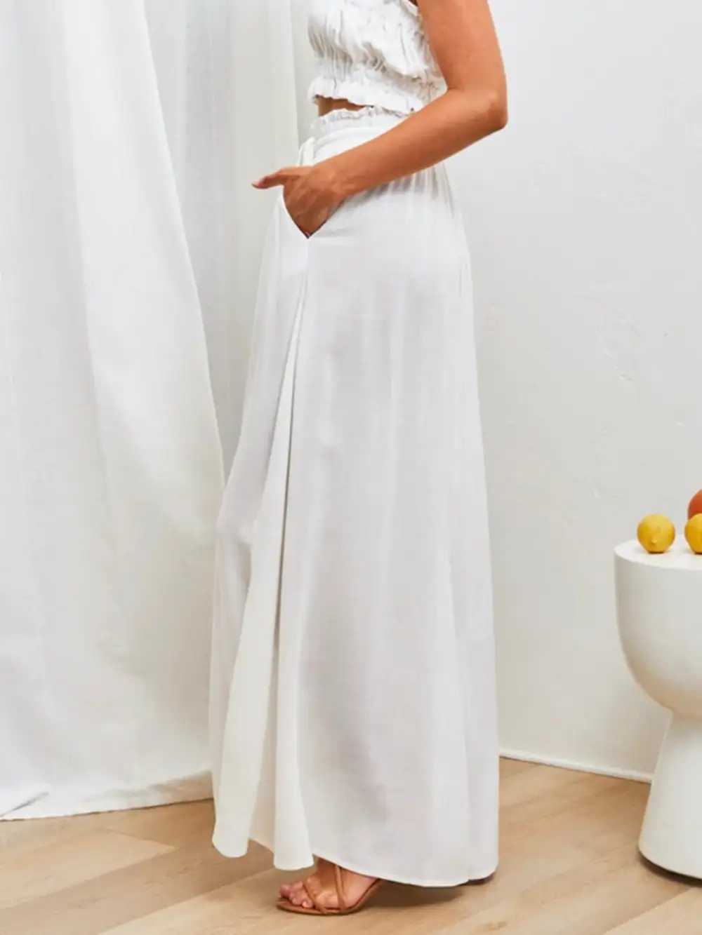 Easy Fit High Waist Wide Leg Pants