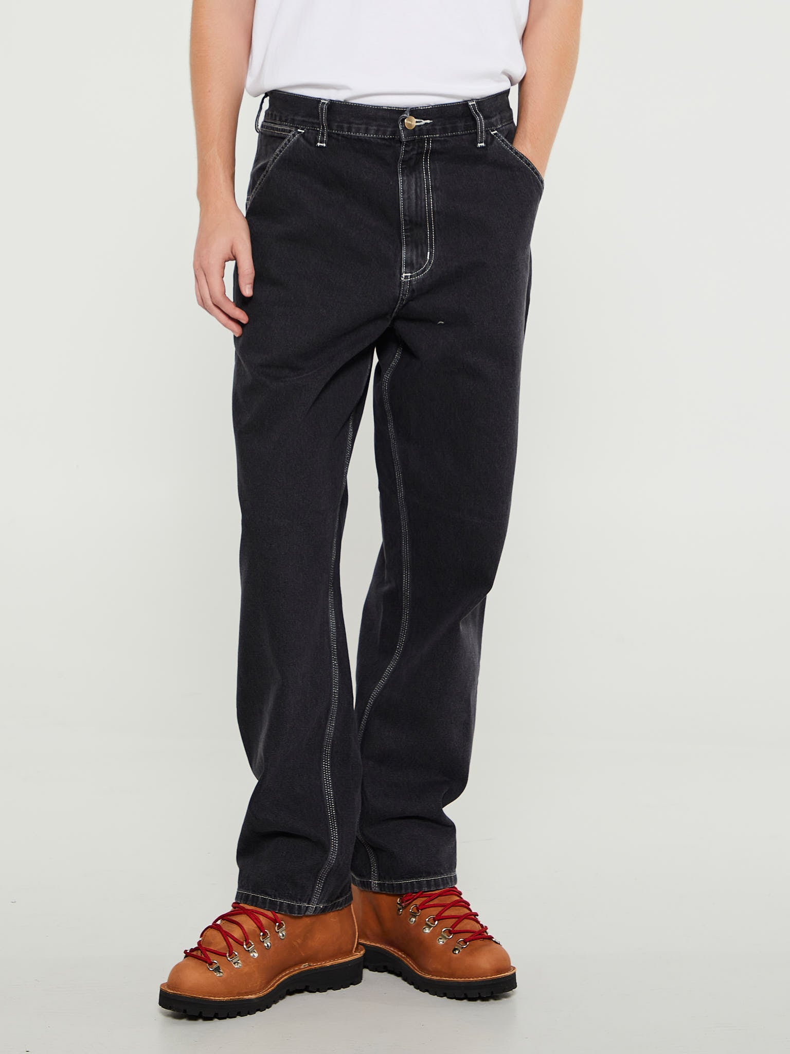 Simple Pants in Black Stone Washed