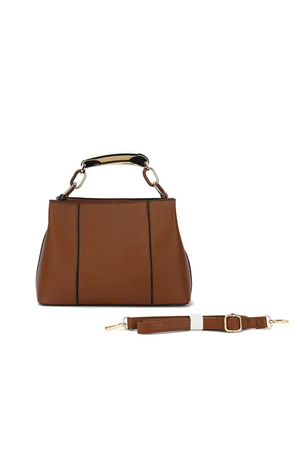 Metal Handle Satchel Bag