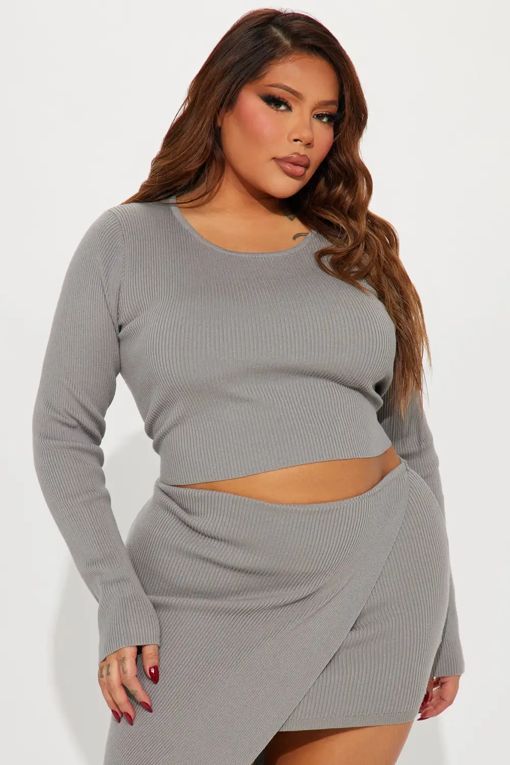 Mikayla Skirt Set - Charcoal