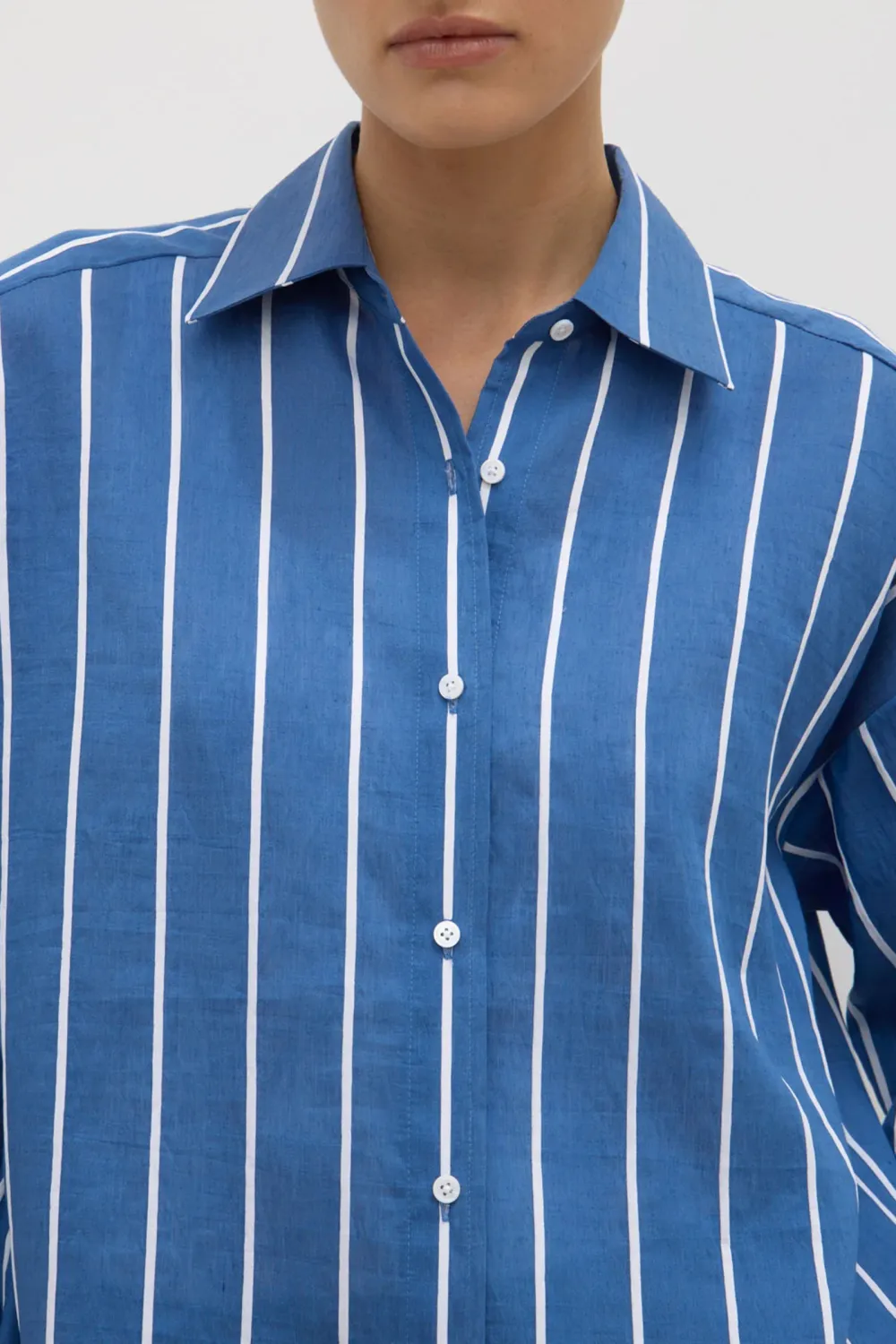 Linen Blend Loose Fitting Shirt