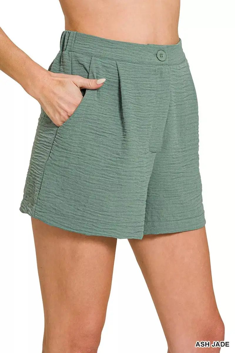 Everyday Woven Airflow Back Elastic Waist Shorts