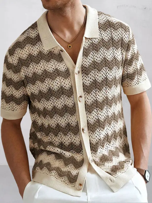 Jacquard Open Stitch Shirt