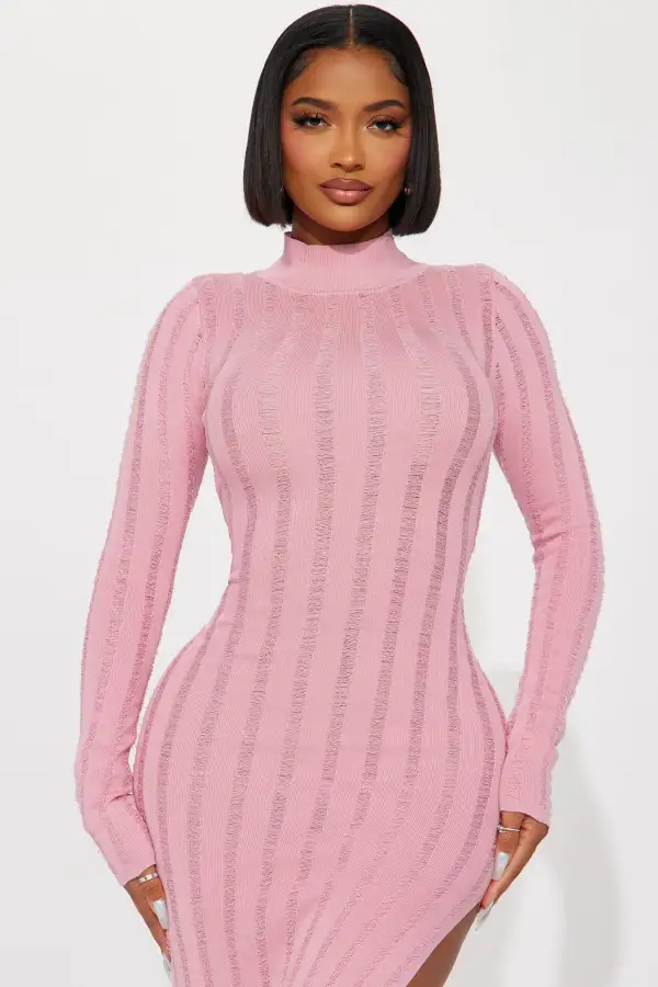 Kayla Sweater Maxi Dress - Mauve