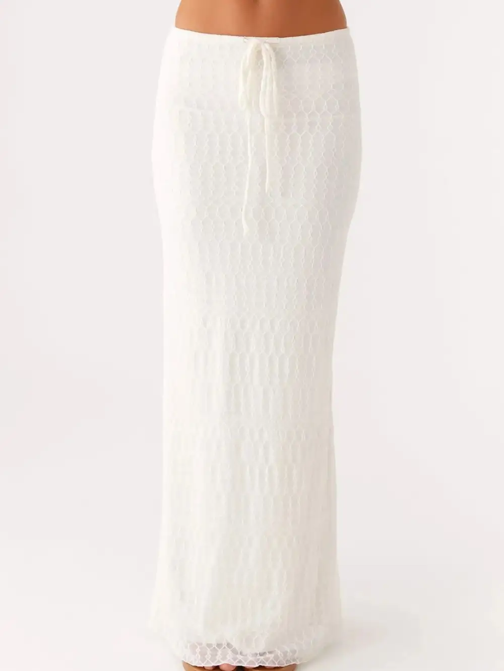 Neat Tie Front Lace Detail Coordinated Set