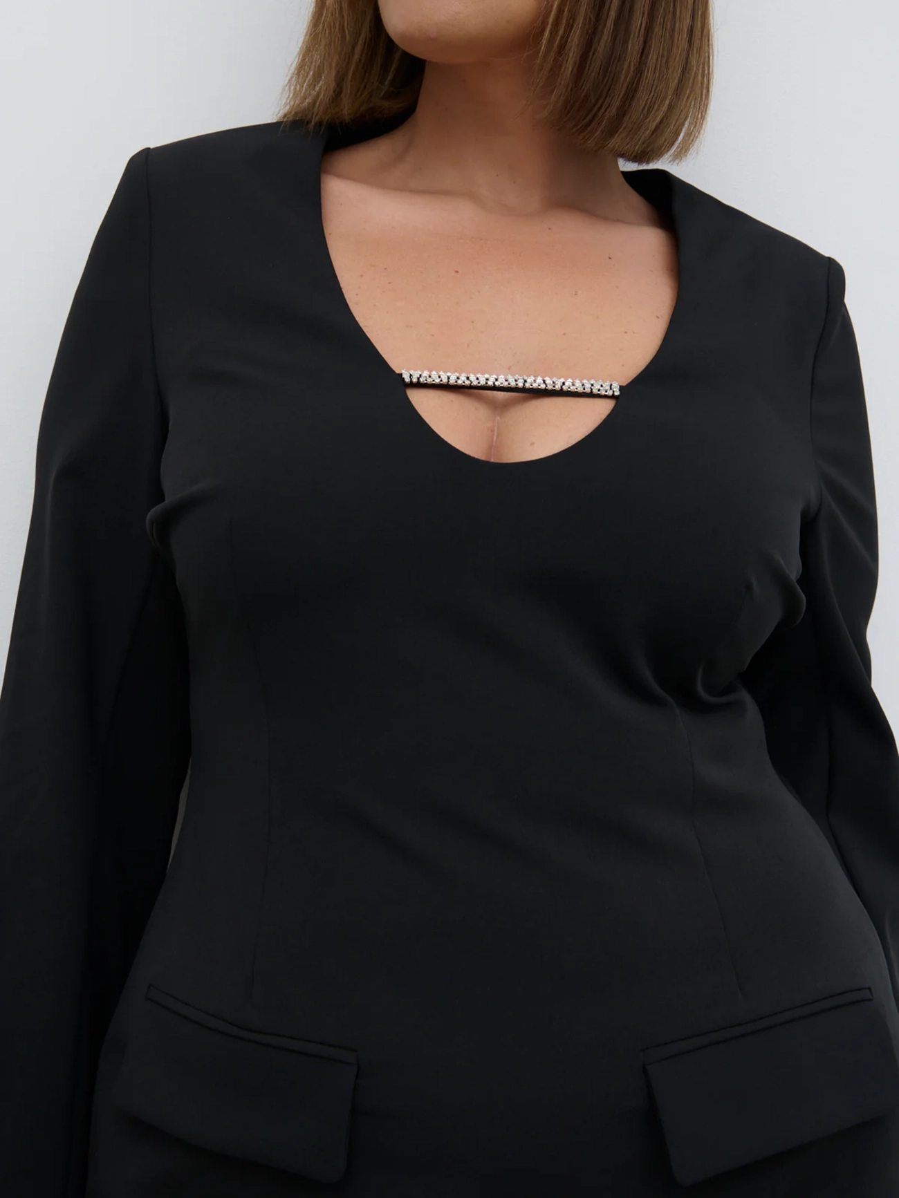 Embellished Trim Mini Dress Curve