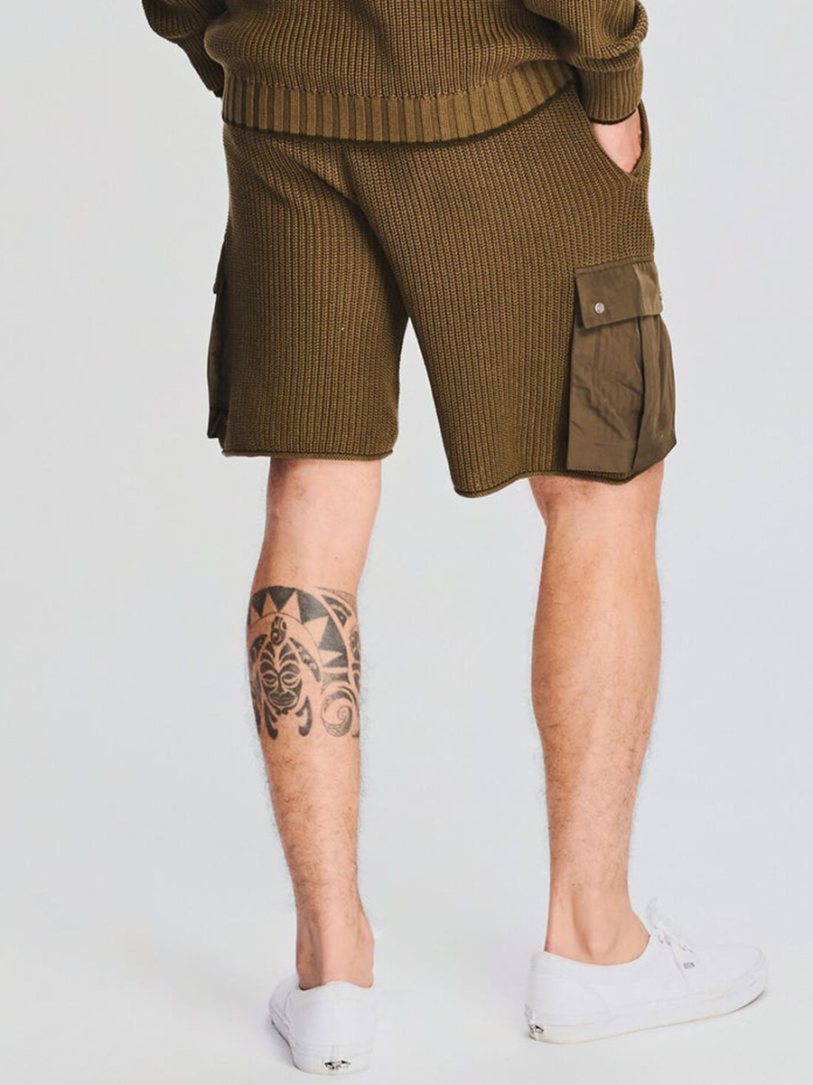 RELAXED OPEN STITCH TIPPED KNITTED SHORTS