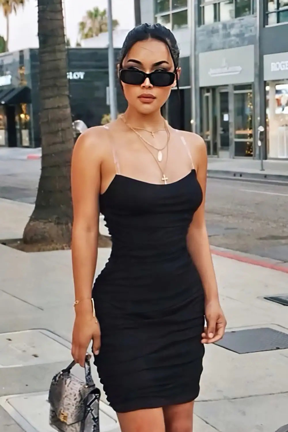 Mesh Behavior Mini Dress - Black